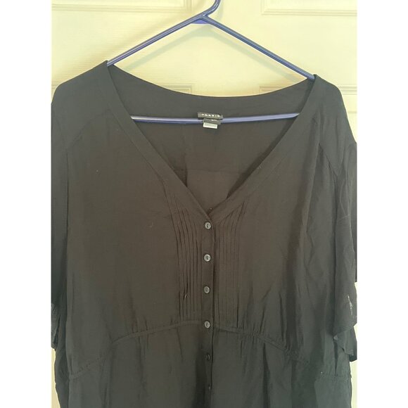 Torrid Short Sleeve Black V-Neck Tunic Blouse Size 4 (4X) - Picture 2 of 4
